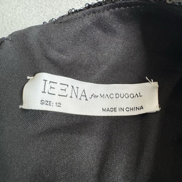 Mac Duggal Ieena Black Size 12 Sequin Structure Faux Blazer Mini Dress 26724 NWT - Picture 8 of 16